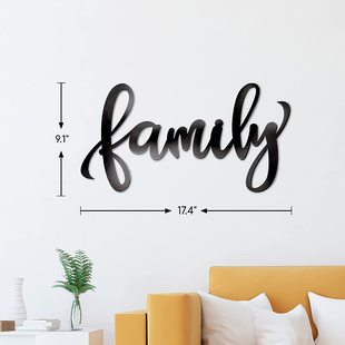 Factory Supply Cross-border Independent Station Metal Wall Art English Art Interior Living Room Decorations Metal Crafts