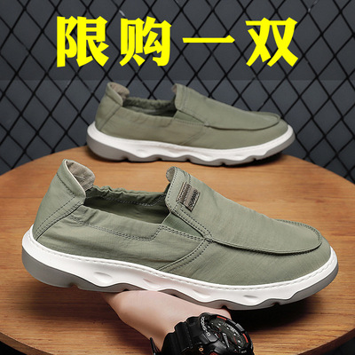 Cloth shoes Lazy man man canvas ventilation Men's Shoes soft sole shoes Fall models canvas shoe leisure time Old Beijing Cloth shoes