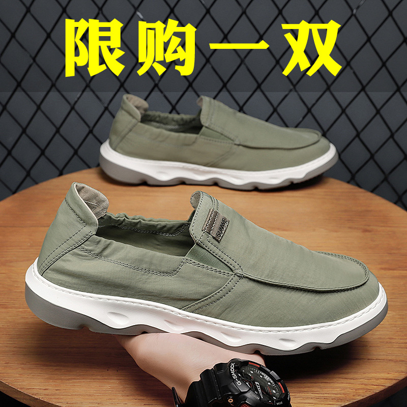 Cloth shoes Lazy man man canvas ventilation Men's Shoes soft sole shoes Fall models canvas shoe leisure time Old Beijing Cloth shoes