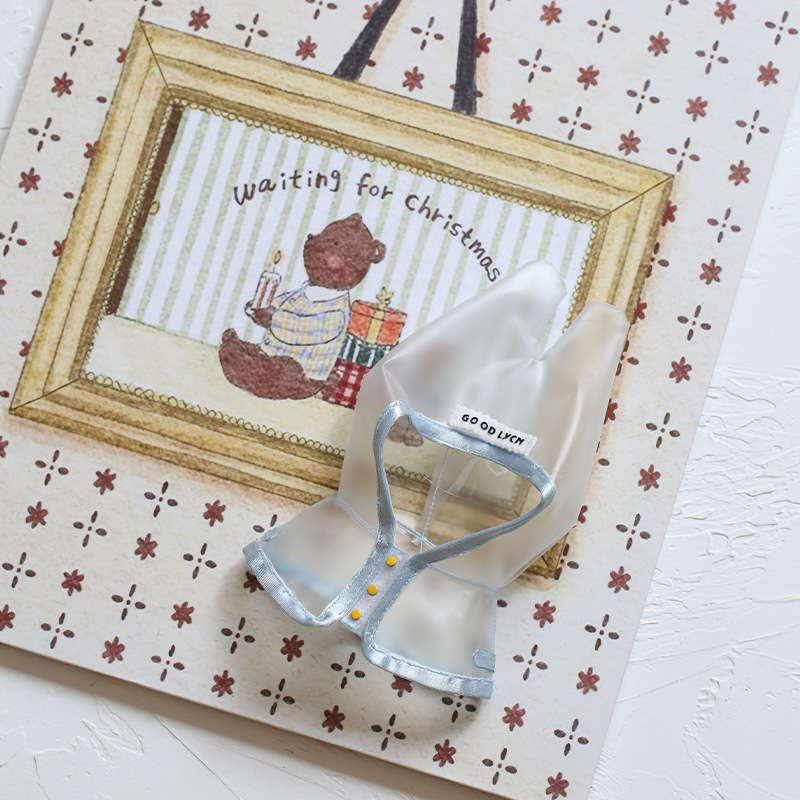 Only Clothes】Labubu Doll Wearing a Raincoat Sitting Party Outfit Vinyl Doll Clothing Transparent Raincoat Only Clothes】Labubu Doll Wearing a Raincoat Sitting Party Outfit Vinyl Doll Clothing Transparent Raincoat