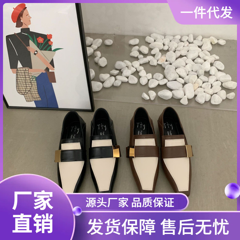 Mesh retro universal shoes square toe with a strap