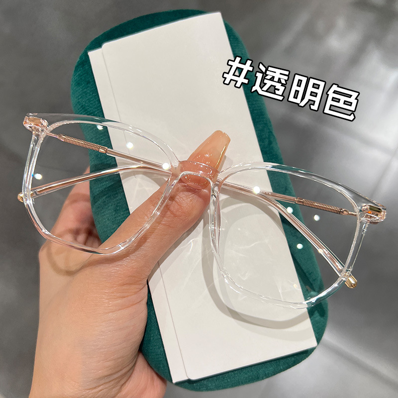 超輕眼鏡框女可配度數近視鏡片大框素顏圓臉韓版冷茶色眼睛鏡架潮