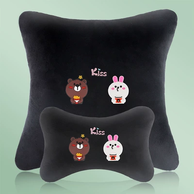 Essentials, Camellia Seat Car Neck | Headrest - headrest-pillow-set-bear-rabbit
