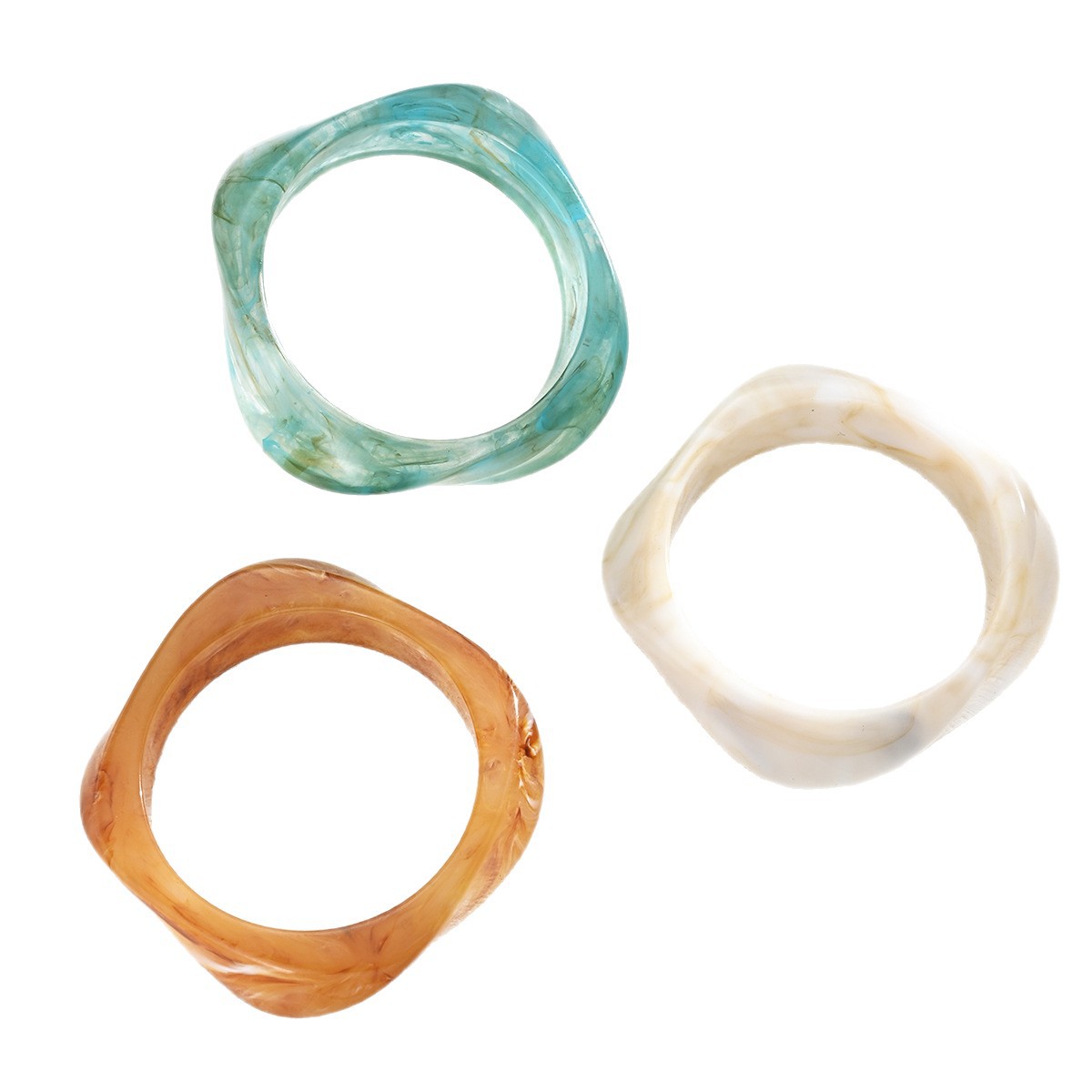 Europa y Estados Unidos transfronterizos geométricos contaminados pulsera acrílica irregular cuadrada nicho de diseño personalizado pulsera joyas
