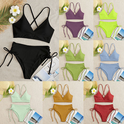 2025 Independent Online Store: European & American-Style Strappy Bikini – Women's High-End, Sexy Swimsuit