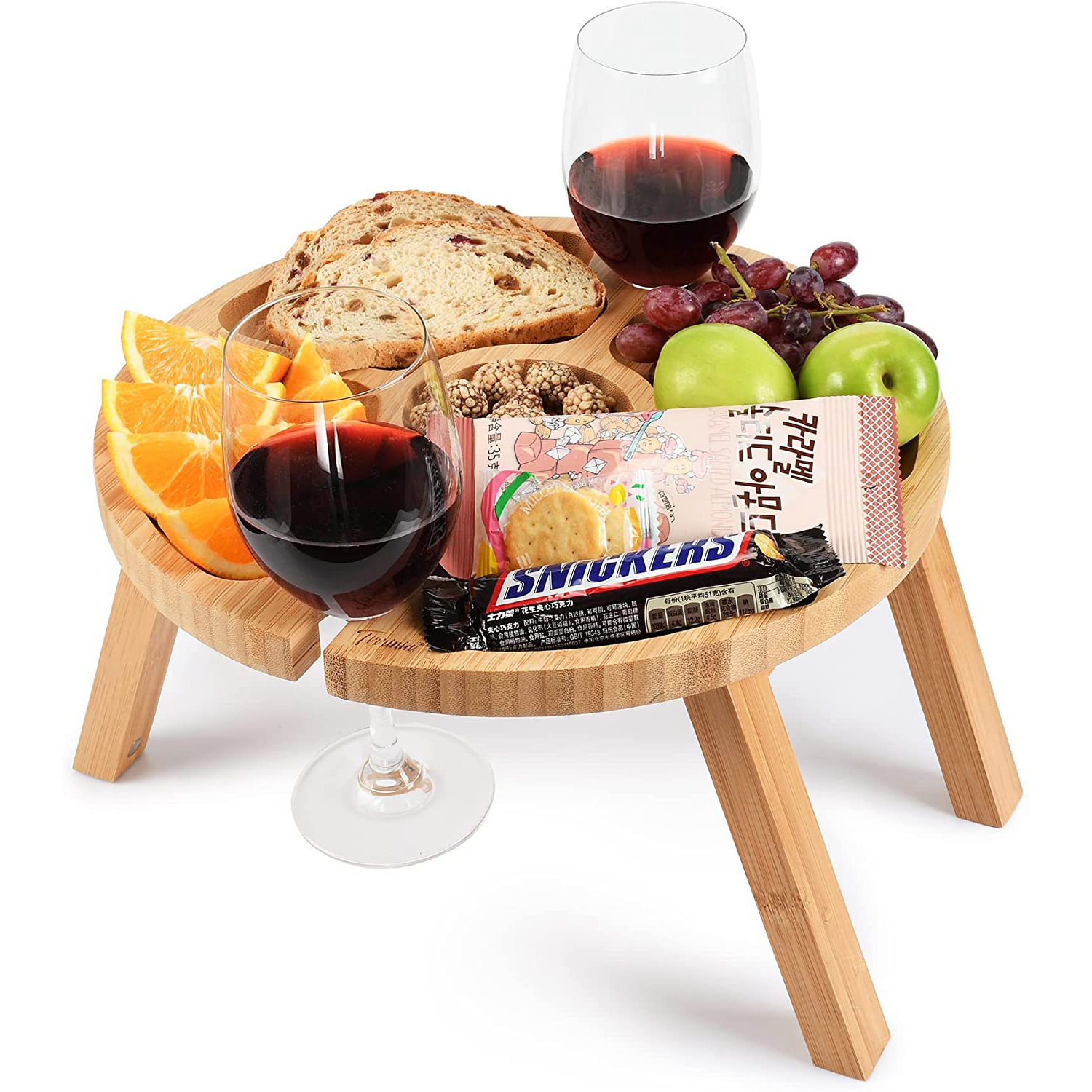 De madera plegable al aire libre portátil al aire libre MESA DE VIAJE plegable mesa de playa bandeja de mesa de vino externa titular de la taza