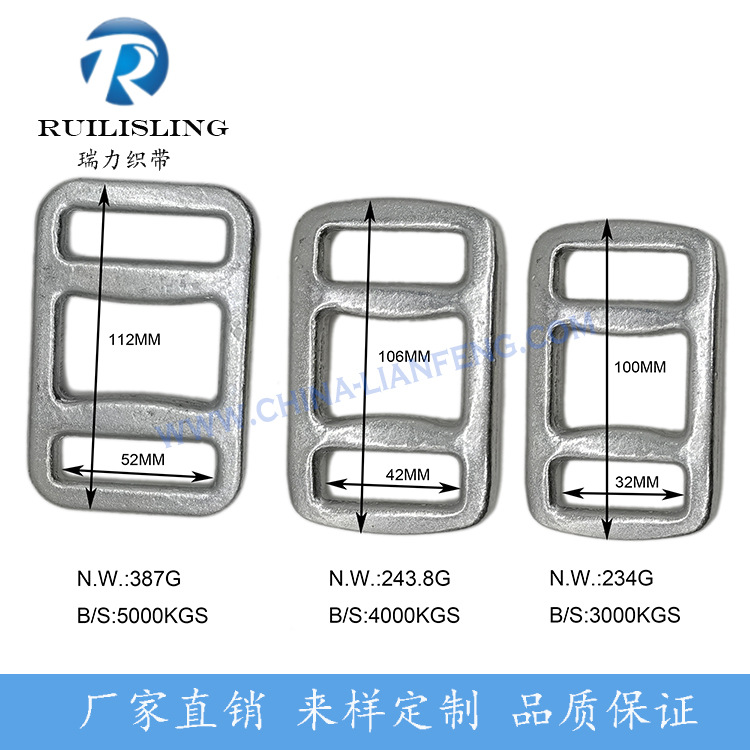 【厂家批发】1寸2寸锻造目字环，焊接目字扣金属彩锌，白锌打包扣