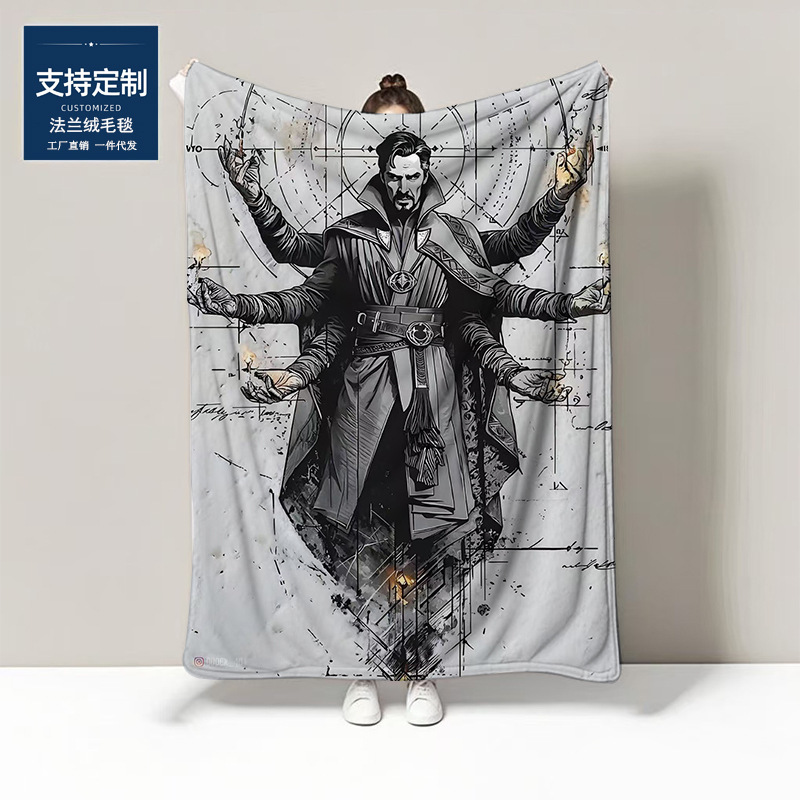 蜘蛛侠钢铁侠漫威英雄毯子法兰绒毛毯空调飞机毯卡通动漫风超柔软|undefined