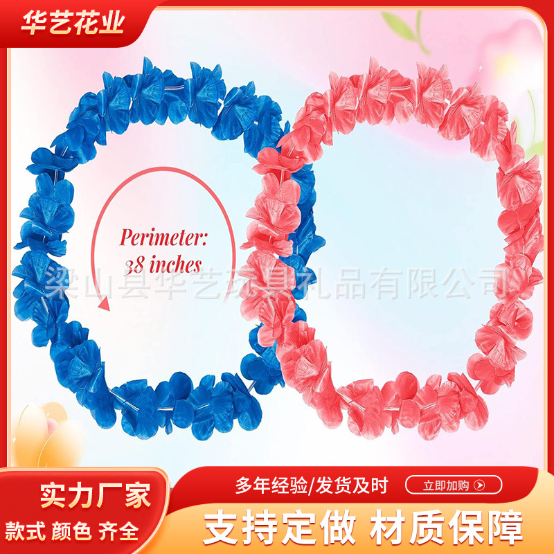 Guirlanda de flores rosadas y azules para baby shower baby revelar sexo Guirlanda al por mayor