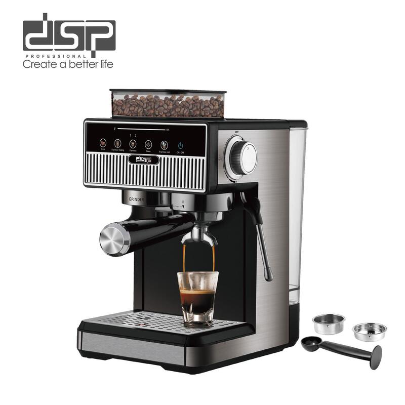 Dsp/Dansong Coffee Machine for Home Kitchen, Semi-Automatic Grinder and Maker, Italian Espresso with Milk Frothing and Steam Function