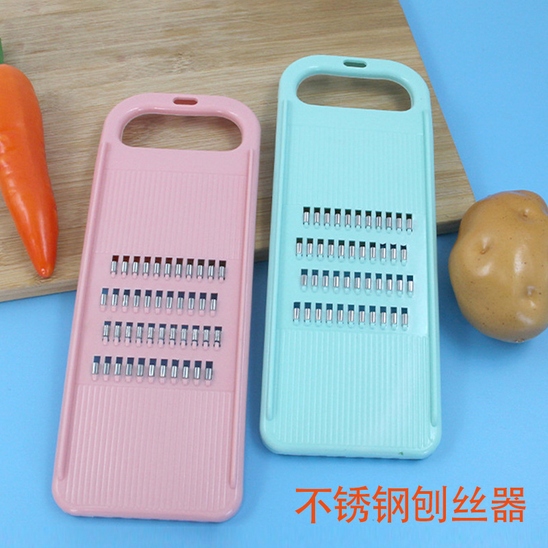 Rallador de frutas y verduras de acero inoxidable multifuncional para el hogar Patatas y zanahorias Utensilios de limpieza de plástico de cocina al por mayor image 1
