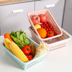 Square sieve plastic storage basket wholesale rectangular picking box household fruit and vegetable drain basket kitchen storage basket
