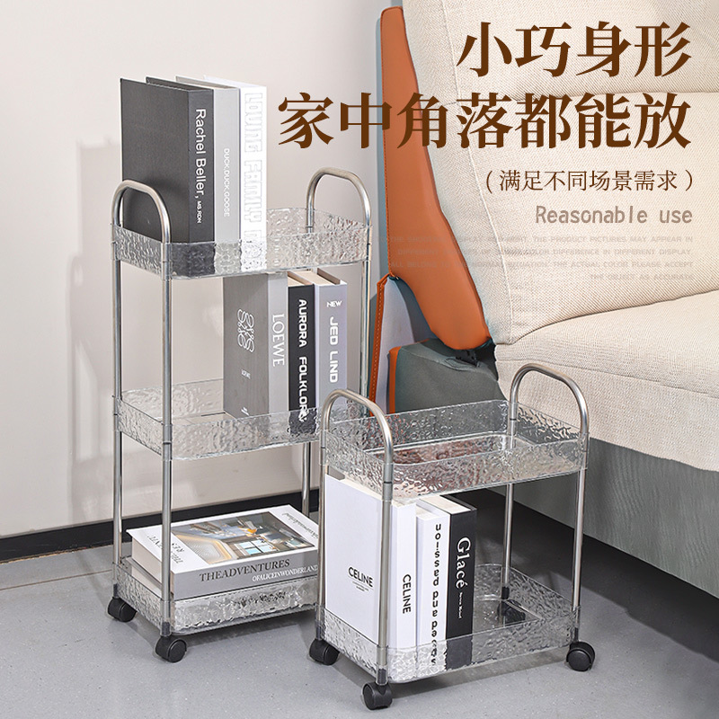 Mobile Storage Trolley Rack Kitchen Bathroom Multi-Layer Storage Rack Cosmetics Bookshelf Kitchen Storage