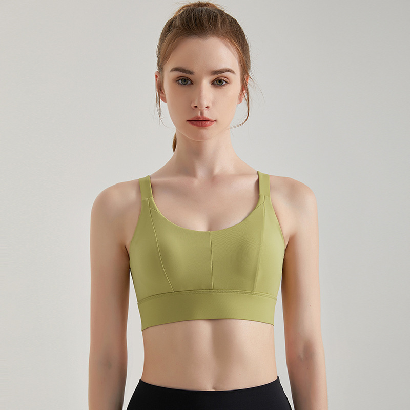 Wiman ropa interior deportiva femenina a prueba de choque correr alta intensidad ropa exterior hermosa espalda reunida delgada chaleco de yoga de una taza