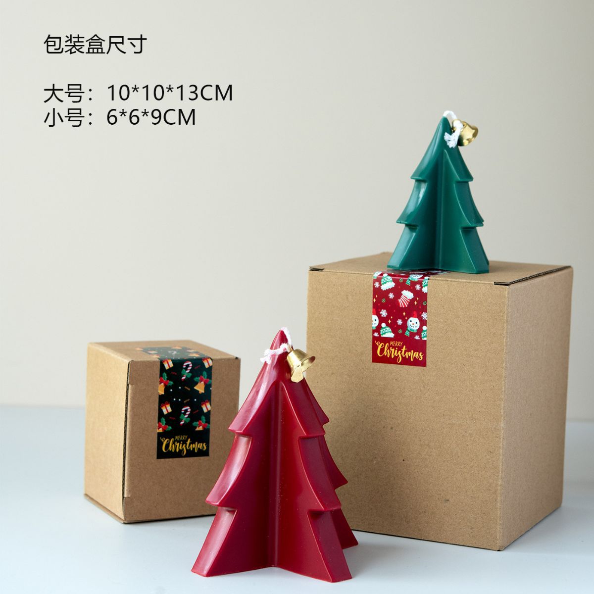 Venta al por mayor caliente rojo blanco verde árbol de Navidad forma vela decoración transfronteriza decoración creativa regalo atmósfera