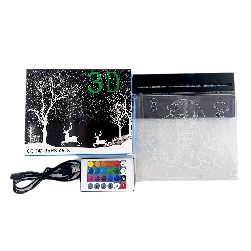 Dormitorio acrílico lámpara de noche atmósfera regalo elemento de Navidad toque colorido control remoto lámpara USB de escritorio