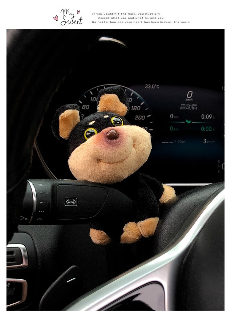 Cute Bee Dog Car Fender Decoration Car Doll Wiper Turn Signal Car Interior Accessories Ornaments for Women
