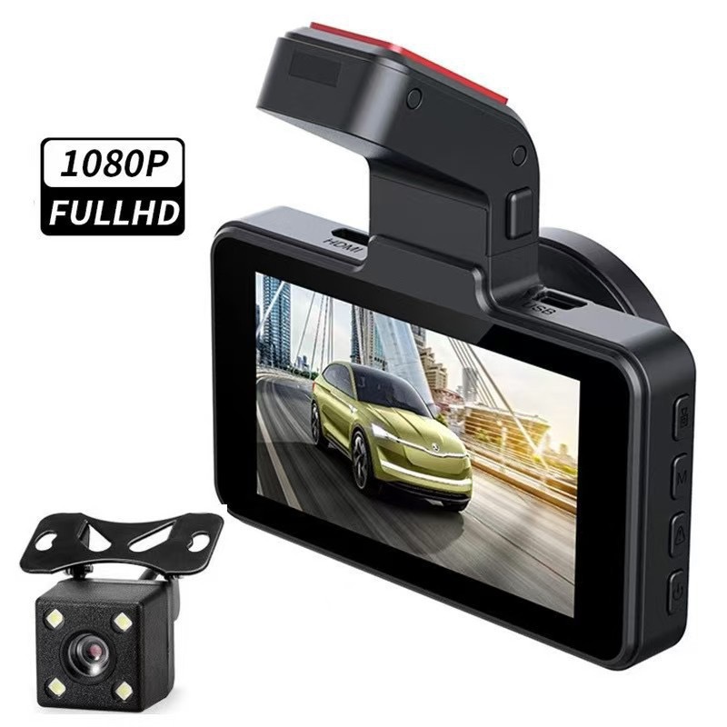 High-definition night vision dashcam, no wiring required, front and rear dual recording, connected to mobile app, reversing image 1440P