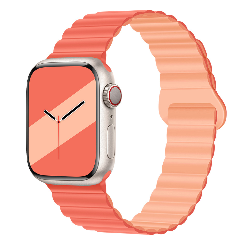 適用iwatchs9ultra1-8世代リンゴ時計バンド磁気吸引時計バンド運動シリコンリンゴ時計バンド