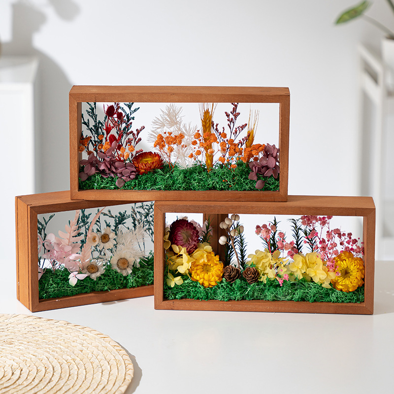 Dried Flower Solid Wood Photo Frame Handmade DIY Material Bag Eternal Flower Picture Frame Group Building Parent-Child Warm-up Activities for Adults and Children
