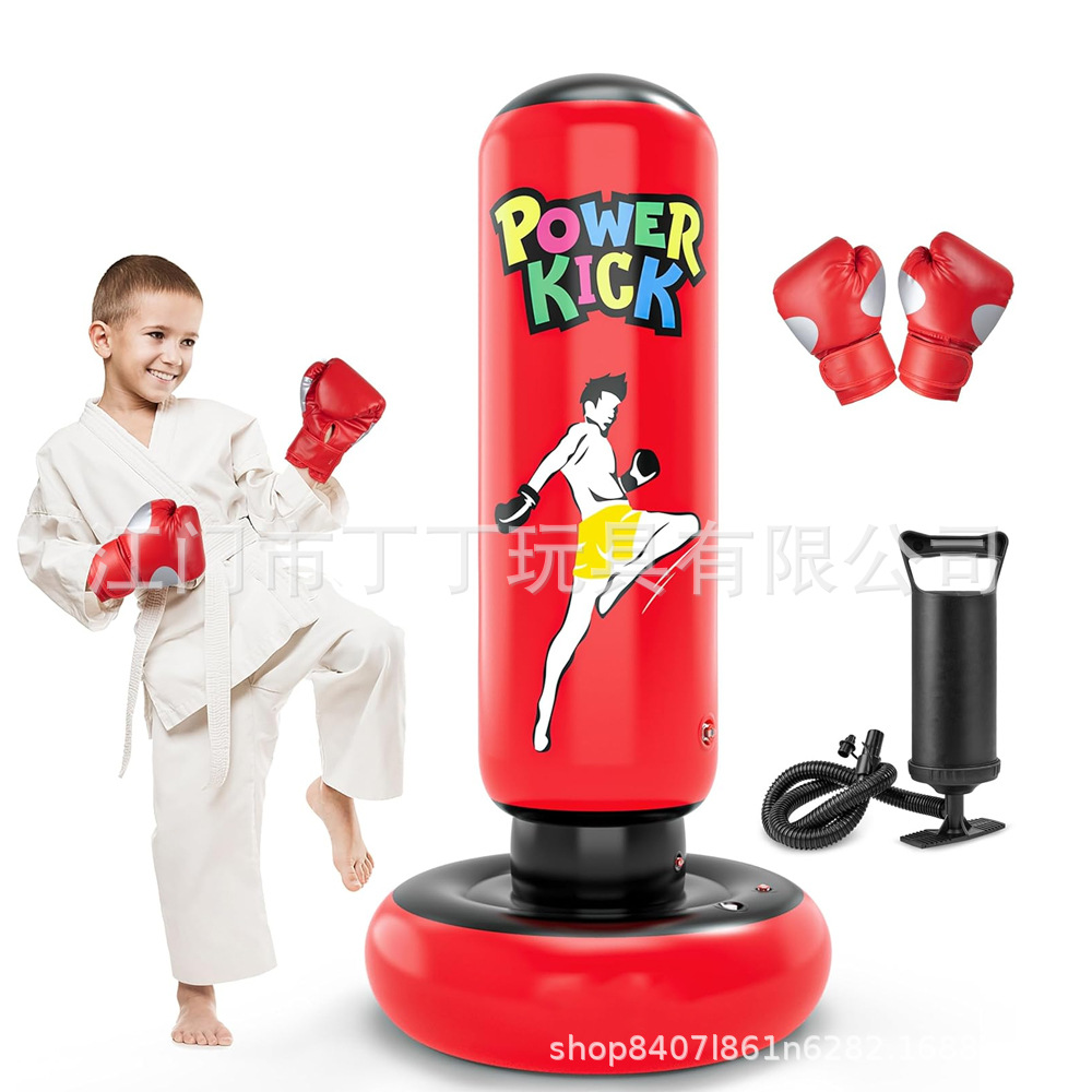 Factory Direct Sales Thickeneded Pvc Inflatable Boxing Column Stereo Tumbler Taekwondo Beginner Boxing Bag New Style