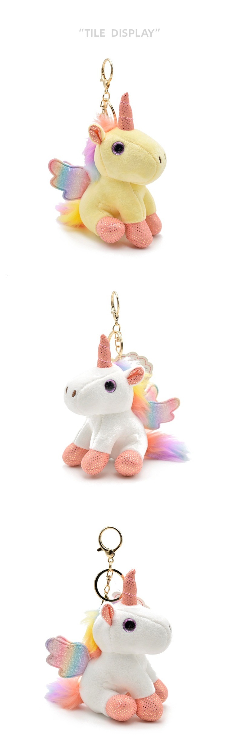 55g Weight Bag Pendant, Keychain Classification 1 Piece Quantity Daily Occasion PP cotton, Plush Material Angel, Unicorn, Wings Pattern Women's Gender Cute Style Rainbow Color 1 Piece Angel Unicorn Wings Bag Pendant Keychain PP Cotton Plush Women's Cute Bag Pendant Keychain