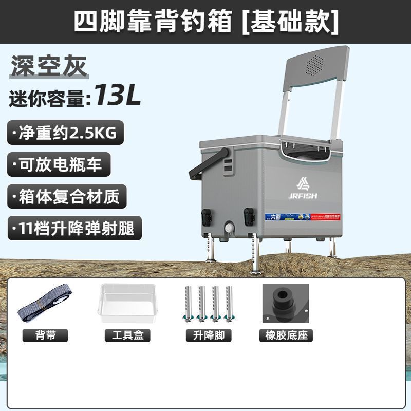 2023 nuevo mini mini caja de pesca 13 litros mini ultra ligero con pies se puede sentar pequeña caja de pesca salvaje al por mayor