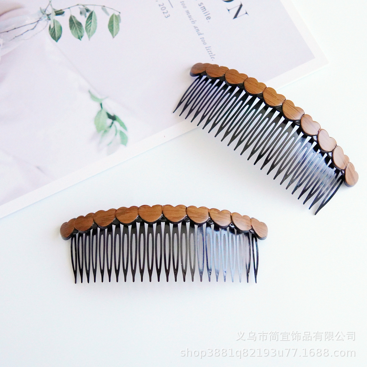 13.5cm 24 dientes de madera grande amor hueco insertar peine de moda madre peinado de plástico clásico