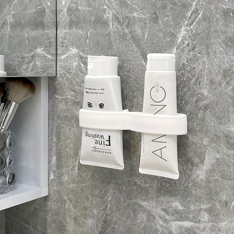 Japanese-style facial cleanser storage rack, bathroom wall-mounted clip without drilling, storage tool for hand cream and toothpaste on the washbasin Japanese-style facial cleanser storage rack, bathroom wall-mounted clip without drilling, storage tool for hand cream and toothpaste on the washbasin