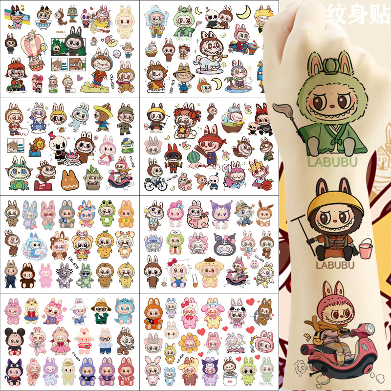 Labubu Labubu Boys Disposable Tattoo Sticker Children Tattoo Sticker Birthday Party Tattoo Sticker Water Turn Labubu Labubu Boys Disposable Tattoo Sticker Children Tattoo Sticker Birthday Party Tattoo Sticker Water Turn