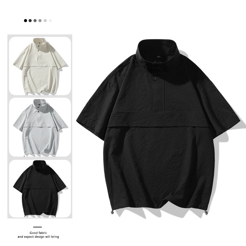 Спортивная рубашка поло мужской 2025 летний новый стиль с короткими рукавами трендовый дизайн мужская футболка высокого уровня повседневный американский топ