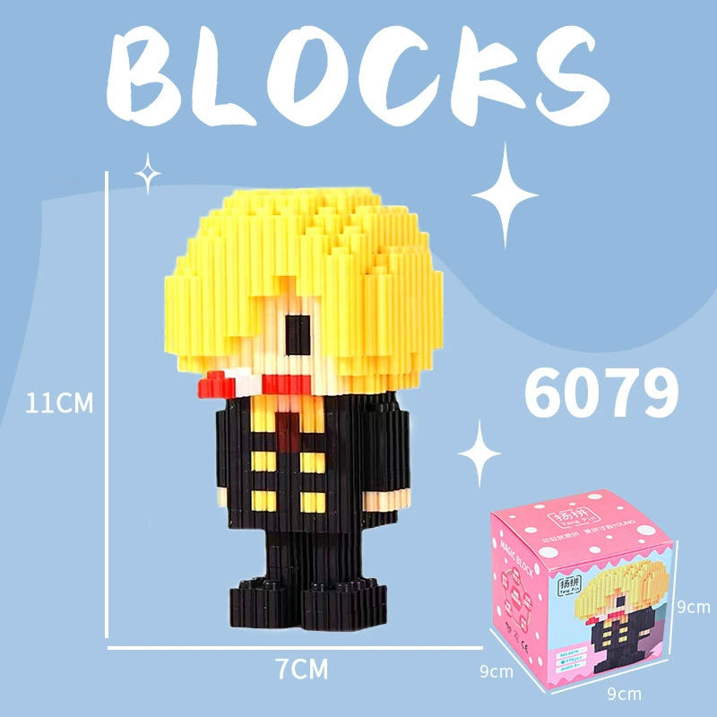 Cartoon Building Block Toy Set, Mini Constructor Doll, 9×9×9 cm, Assorted Character Designs