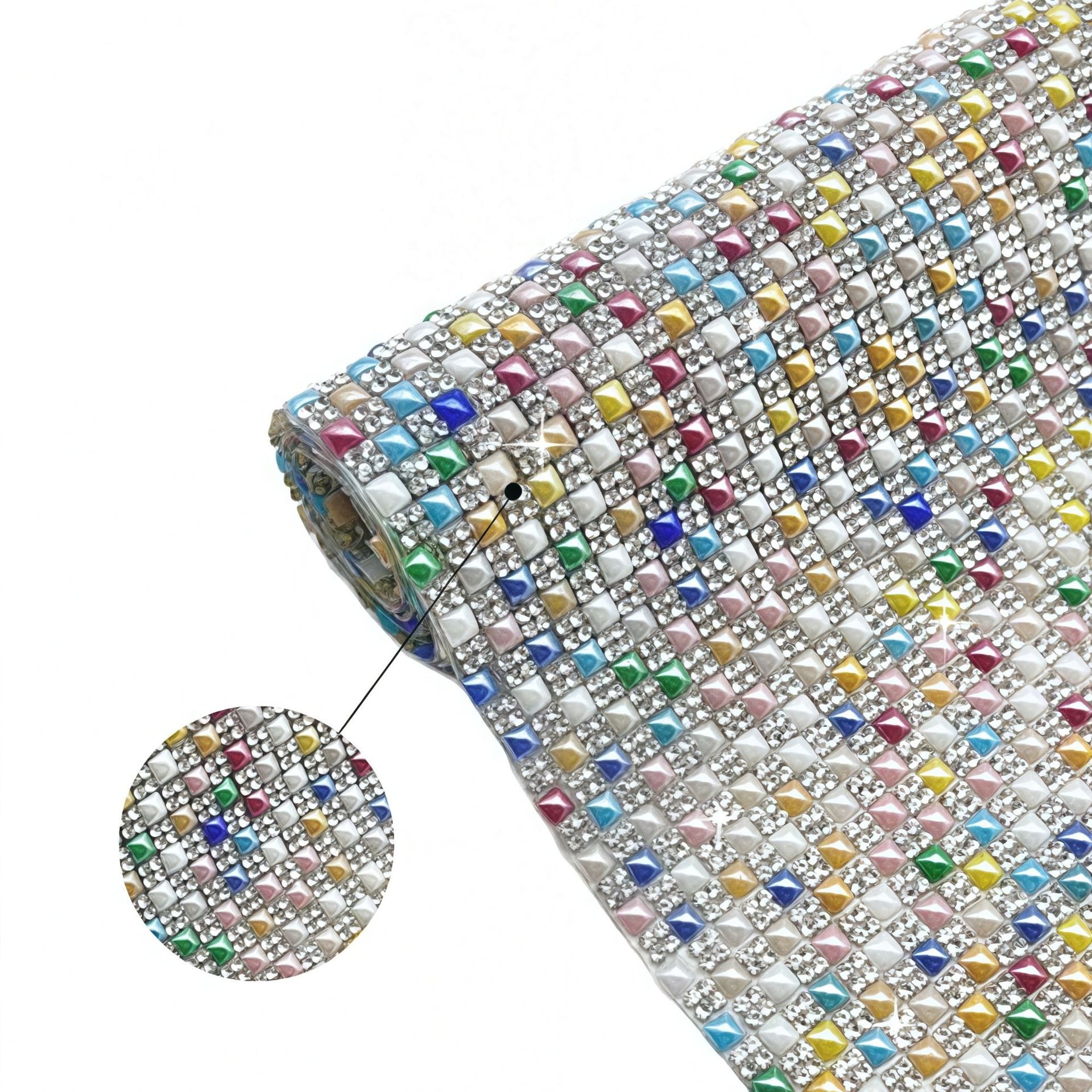 Venta caliente transfronteriza 4*4 Pegatinas de diamantes de imitación de perlas de cerámica Pegatinas de diamantes autoadhesivas Pegatinas de diamantes Pegatinas decorativas de equipaje Parche de diamantes en caliente de bricolaje
