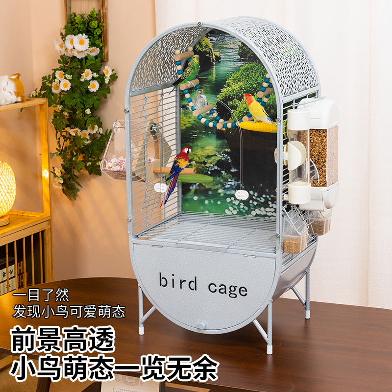 欧式鸟笼虎皮鹦鹉景观鸟笼玄凤牡丹文鸟绣眼大号别墅鸟笼子观赏笼