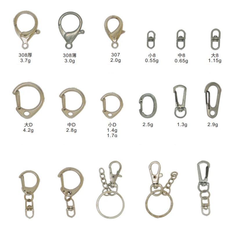 供应环保合金皮具箱包礼品手袋饰品弹簧钩扣 金属龙虾扣钥匙扣