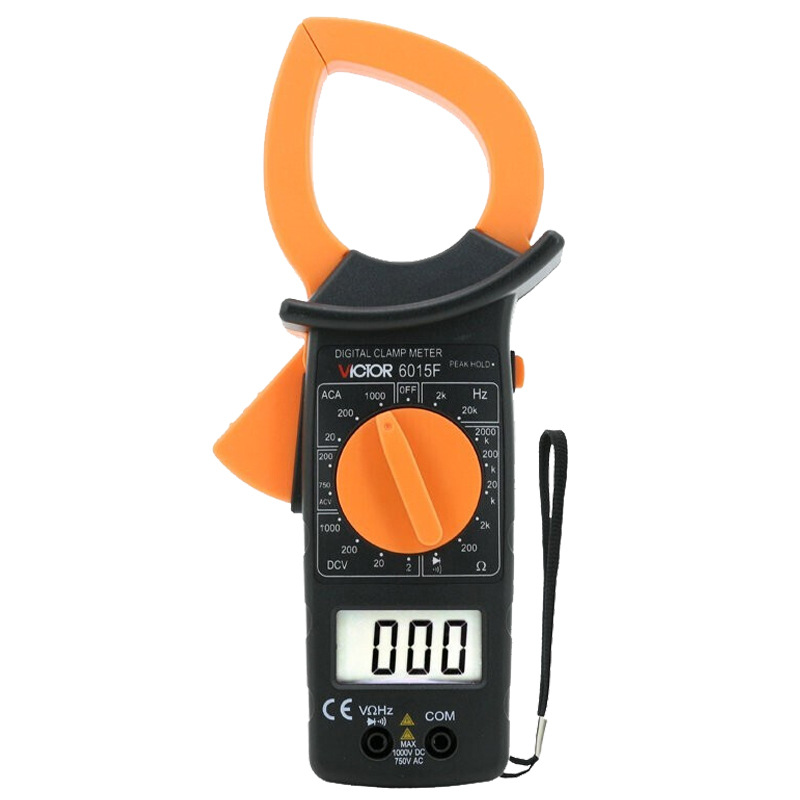 胜利仪器DM6015F钳形表数字钳形万用表防烧电流表电工万能表1000A