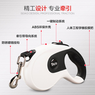 Dog Leash Automatic Retractable Pet Dog Chain Golden Retriever Teddy Large, Medium and Small Dog Walking Leash Dog Plain Rainbow