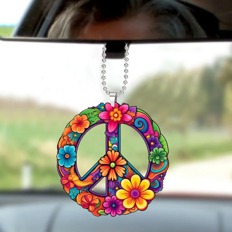 Colgantes transfronterizos nuevos colgantes de flores acrílicas para automóviles regalos de vacaciones mochila colgantes de llaver amor flores