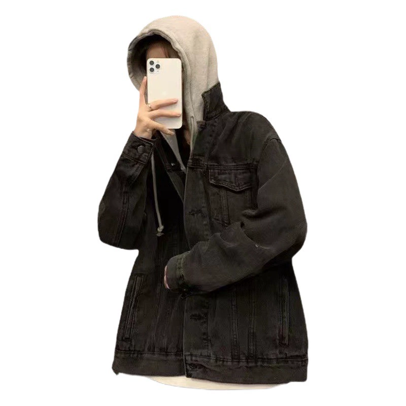 Оптовая продажа джинсовых курток для женщин 1688, осень-зима, большие размеры, утепленные, свободного кроя, в стиле Гонконг, модный топ, тренд на Instagram.