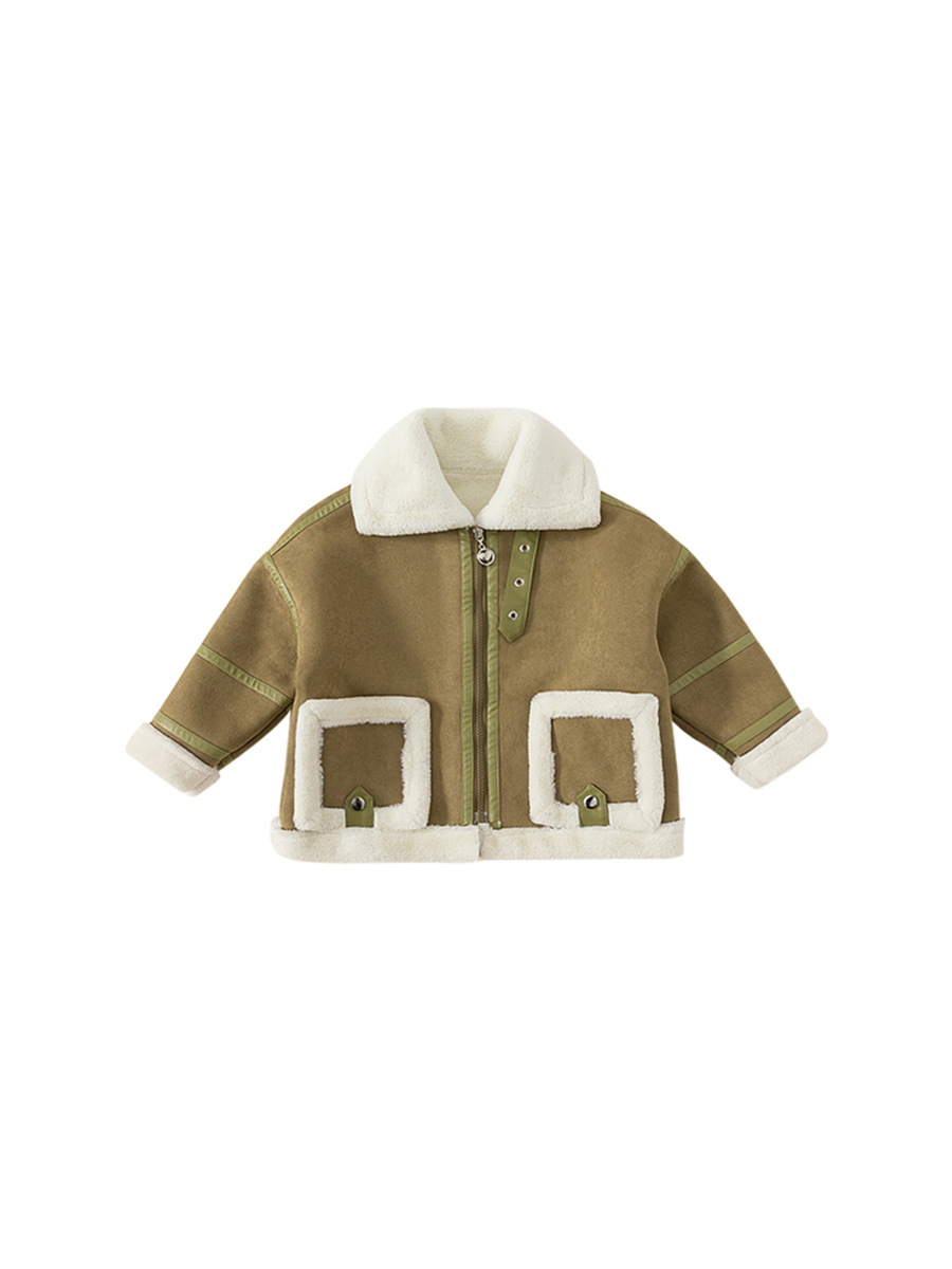 Babycity2023 invierno casual chaqueta de gamuza para niños y niñas entre padres e hijos chaqueta para niños DY82188
