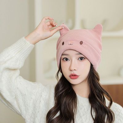 Autumn and winter Month of cap postpartum pregnant woman Autumn and winter Hat knitting Baotou hat lovely Beanie winter