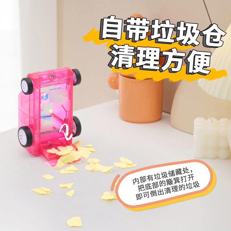 デスクトップクリーニングカー楽しいダスト除去学生文具デスクトップ鉛筆消しゴムミニカーマニュアルダストリムーバー|undefined