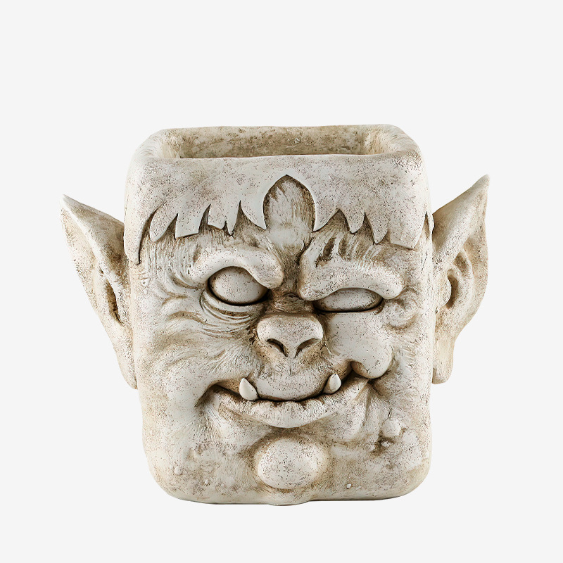  New Halloween Funny Clown Expression Resin Flower Pot Home Desktop Balcony Fleshy Potted Small Ornaments