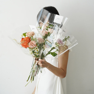 Mother's Day Single Bouquet Packaging Bag, Flowers, Roses, Multiple Bags, Transparent Bouquet Stall, Floral Packaging Materials