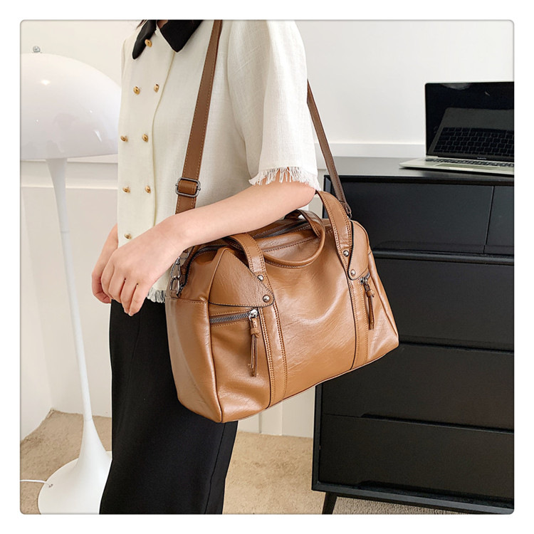 European and American cross-border fashion women's bag 2024 Spring new women's handbag, single-shoulder crossbody bag, simple tote bag undefined