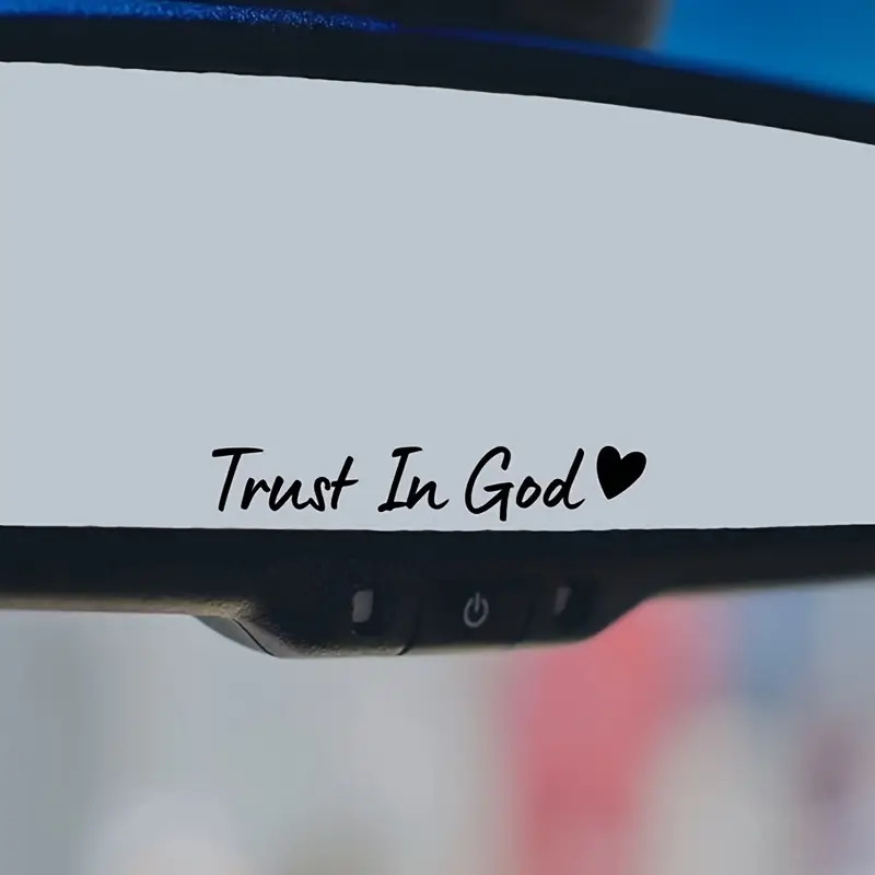 Amazon Bestseller "Trust in God" Car Rearview Mirror Sticker, Rearview Mirror Decoration for Women, Car Interior Sticker
