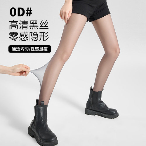 0D Ultra-Thin Black Silk Stockings for Women - Summer Sexy Ultra-Thin Any Cut Invisible Black Stockings - Anti-Pick Stocking Hosiery for Tall Women