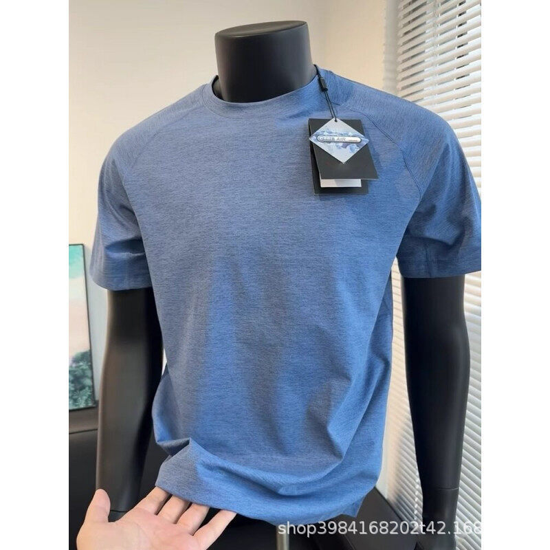 Cooling Quick-Dry Outdoor Sports Running T-Shirt for Men, Summer Ice Silk Stretch Fitness Solid Color Short-Sleeve T-Shirt Wholesale Cooling Quick-Dry Outdoor Sports Running T-Shirt for Men, Summer Ice Silk Stretch Fitness Solid Color Short-Sleeve T-Shirt Wholesale