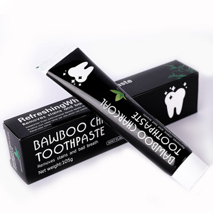 Bamboo Charcoal Toothpaste 105g, Popular on Live Streaming, Mint Flavor, Fresh Breath, Removes Tooth Stains, Black Bamboo Charcoal Formula
