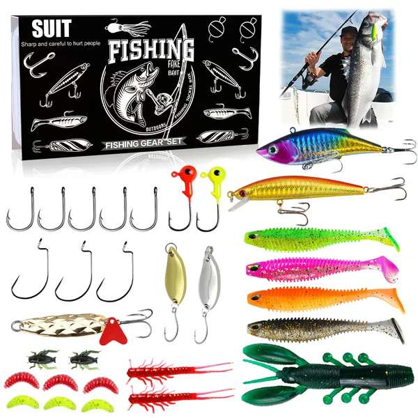 Cross-border wholesale luya bait fishing lead hook crank hook bait fishing hook Christmas New Year fishing gift
